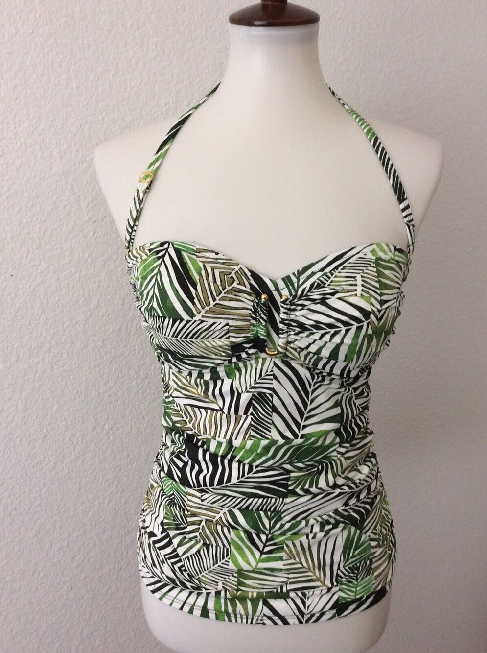 Bleu Rod Beattie Swim Tankini Bikini Top Halter Tropical
